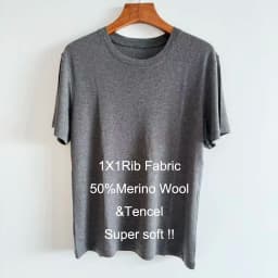 Men's Superfine Merino Wool T-Shirt Base Layer Wicking Breathable Quick Dry Anti-Odor No-itch Comfortable Fit Size
