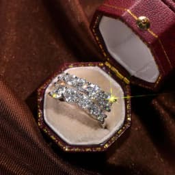 10 Gems Full Moissanite Rings for Women Sparkling Flawless Lab Created Diamond Wedding Band S925 Sterling Silver Jewelry