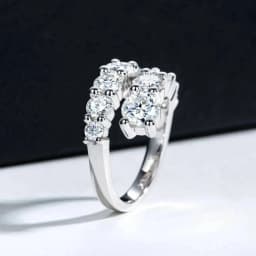 10 Gems Full Moissanite Rings for Women Sparkling Flawless Lab Created Diamond Wedding Band S925 Sterling Silver Jewelry