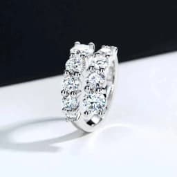 10 Gems Full Moissanite Rings for Women Sparkling Flawless Lab Created Diamond Wedding Band S925 Sterling Silver Jewelry