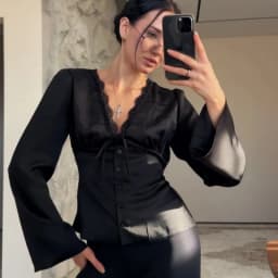 Tsiisd Women's Lace Satin Lace-Up Vest Top Patchwork Fashion Romantic Premium Commute Summer Tank Female Bandage V-Neck Top 2026