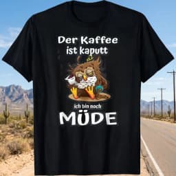 1Pcs 100% Cotton the Coffee Is Broken Mude O-Neck Short Sleeves T-Shirt Print Plus Size Comfortable Casual Wear, Machine Washable
