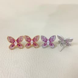 Butterfly Pendant 925 Silver Colorful 5A Zircon Crystal Wing Women's Necklace Double Layer Chain Dainty Valentine's Jewelry Gift