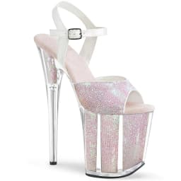 Rncksi 2025 Fashion Sexy Pole dancing Summer 20cm PVC Women Sandals Thin High Heels Sandals Slip-On Size 35-42