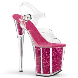 Rncksi 2025 Fashion Sexy Pole dancing Summer 20cm PVC Women Sandals Thin High Heels Sandals Slip-On Size 35-42