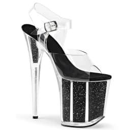 Rncksi 2025 Fashion Sexy Pole dancing Summer 20cm PVC Women Sandals Thin High Heels Sandals Slip-On Size 35-42