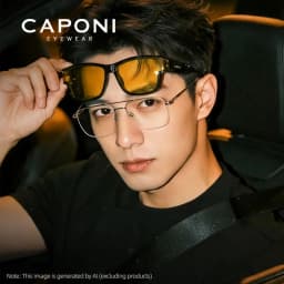 CAPONI Night Vision Men Sunglasses HUD Anti Glare Photochromic Day and Night Use Outdoor Driving Frame Cover Goggles BSYS36703