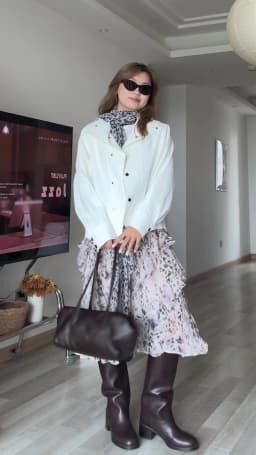DUSHU 2026 Autumn Leopard Print Ruffled Midi Skirt Women Custom A-Line Chiffon Half Skirt Elegant Casual Skirt Special Irregular