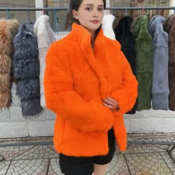 Natural Rabbit Fur Coat Women Winter Jacket Real Leather And Fur Bolero Women's Clothing Female Outerwears With 2025 Black Cold