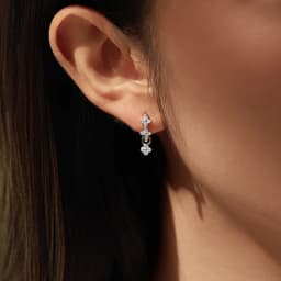 MODIAN Dazzling Moissanite Ear Buckle 925 Sterling Silver Four Leaf Clover Swing Lab Diamond Hoop Earrings For Women Jewelry