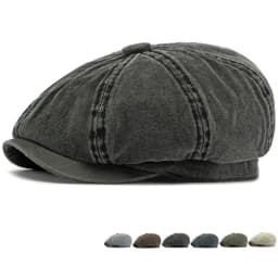 HT5112 Mens Berets Women Retro Washed Cotton Octagonal Beret Hat Male Female Ivy Flat Cap Spring Autumn Adjustable Beret Capens