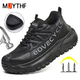 Fashion Work Safety Shoes Men Work Sneakers Anti-smash Anti-Puncture Indestructible Shoes Security Boots Non-slip Men Boots