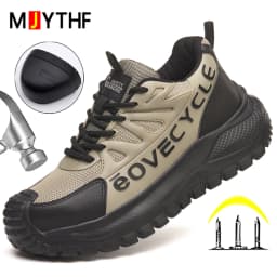 Fashion Work Safety Shoes Men Work Sneakers Anti-smash Anti-Puncture Indestructible Shoes Security Boots Non-slip Men Boots