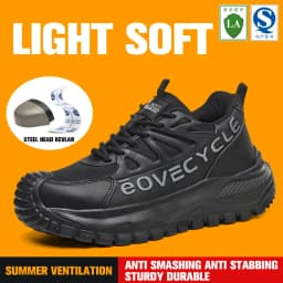 Fashion Work Safety Shoes Men Work Sneakers Anti-smash Anti-Puncture Indestructible Shoes Security Boots Non-slip Men Boots