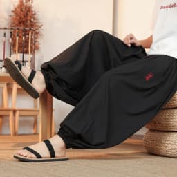 Plus Size 8XL Pants Men Summer Ice Silk Thin Lantern Pants Men Fashion Loose Breathable Casual Comfortable Wide Leg Trousers Men
