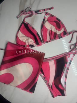 Classic Women's Headband Scarf Swimsuits with Letter Signature Logo Sexy Bikini Sets Beachwear Swimwear