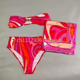 Classic Women's Headband Scarf Swimsuits with Letter Signature Logo Sexy Bikini Sets Beachwear Swimwear