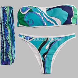 Classic Women's Headband Scarf Swimsuits with Letter Signature Logo Sexy Bikini Sets Beachwear Swimwear