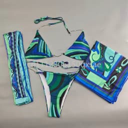 Classic Women's Headband Scarf Swimsuits with Letter Signature Logo Sexy Bikini Sets Beachwear Swimwear