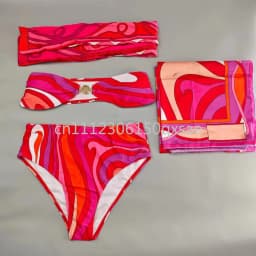 Classic Women's Headband Scarf Swimsuits with Letter Signature Logo Sexy Bikini Sets Beachwear Swimwear