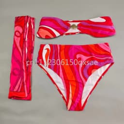 Classic Women's Headband Scarf Swimsuits with Letter Signature Logo Sexy Bikini Sets Beachwear Swimwear