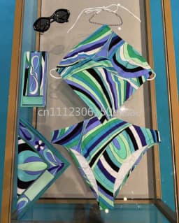 Classic Women's Headband Scarf Swimsuits with Letter Signature Logo Sexy Bikini Sets Beachwear Swimwear