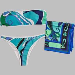 Classic Women's Headband Scarf Swimsuits with Letter Signature Logo Sexy Bikini Sets Beachwear Swimwear