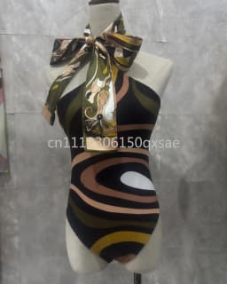 Classic Women's Headband Scarf Swimsuits with Letter Signature Logo Sexy Bikini Sets Beachwear Swimwear