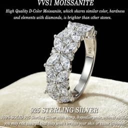 Newshe 925 Sterling Silver Moissanite Rings D VVS1 Marquise Cut Full Paved Flower Eternity Wedding Engagement Ring for Women
