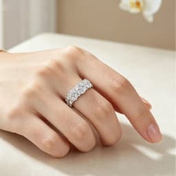 Newshe 925 Sterling Silver Moissanite Rings D VVS1 Marquise Cut Full Paved Flower Eternity Wedding Engagement Ring for Women