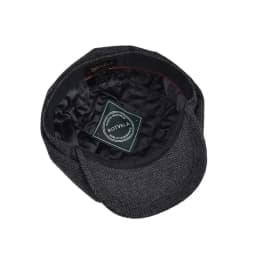 BOTVELA Tweed Wool 8 Panel Black Herringbone Newsboy Cap Men Classic 8-Quarter Panel Style Flat Caps Women Beret Hat
