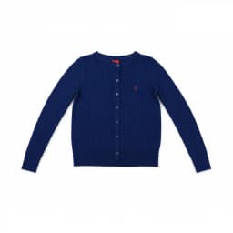 CH Embroidered Cable Knit Cardigan Women Slim Fit Crew Neck Button Front Premium Cotton Casual Daily Tops