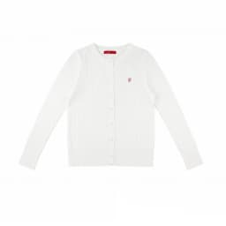 CH Embroidered Cable Knit Cardigan Women Slim Fit Crew Neck Button Front Premium Cotton Casual Daily Tops