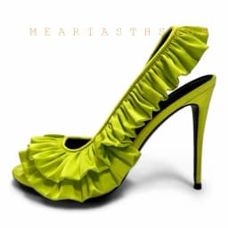 Pink silk Pleated Slingback Sandals Peep Toe Flounce Stiletto Women's Sandals Side Air Elegant Thin High Heels Runway Shoes Sexy