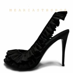 Pink silk Pleated Slingback Sandals Peep Toe Flounce Stiletto Women's Sandals Side Air Elegant Thin High Heels Runway Shoes Sexy