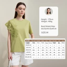 Amii T-shirt 2026 Summer New O-Neck Moisture-Wicking Cotton Tee Asymmetric Lace Loose Short Sleeve T-shirts For Women 12642026