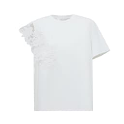 Amii T-shirt 2026 Summer New O-Neck Moisture-Wicking Cotton Tee Asymmetric Lace Loose Short Sleeve T-shirts For Women 12642026