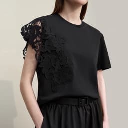 Amii T-shirt 2026 Summer New O-Neck Moisture-Wicking Cotton Tee Asymmetric Lace Loose Short Sleeve T-shirts For Women 12642026