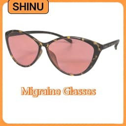 SHINU FL-41 Migraine Glasses FL41 Tinted Glasses Block 480-520nm Blue Green Light Anti Photophobia Tint Color Sunglasses Women