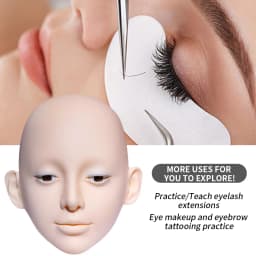 Mannequin Head Model Practice False Eyelash GraftingTraining Mannequin Head Can Open Eyelids With False Lashes Reusable