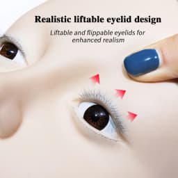 Mannequin Head Model Practice False Eyelash GraftingTraining Mannequin Head Can Open Eyelids With False Lashes Reusable