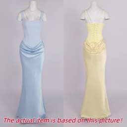 VC Elegant Yellow Bodycon Maxi Dress For Women Square Neck Sleeveless Lace-up Corset Waist Slim Fit Evening Party Long Dresses