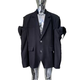 Nerazzurri Spring Autumn Black Oversized Blazers for Men Shoulder Pads Single Breasted Punk Style Fake 2 Piece Menswear Clothes
