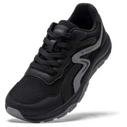 HOBIBEAR Unisex Wide Toe Running Shoes Lace-Up Hiking Sneakers Outdoor Travel Artificial Leather Mesh Walking Sneakers