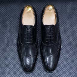 Size 7-12 Handmade Men's Wingtip Oxford Shoes Genuine Calfskin Leather Brogue Dress Shoes Classic Business Formal Shoes for Men