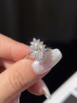 Luxury Real 1CT Marquise Moissanite Diamond Engagement Ring For Women Anniversay Wedding Party Fashion Personalized Jewelry