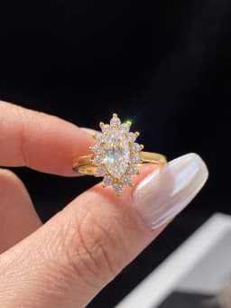 Luxury Real 1CT Marquise Moissanite Diamond Engagement Ring For Women Anniversay Wedding Party Fashion Personalized Jewelry