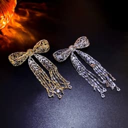 Exquisite Micro-inlaid Zircon Long Tassel Bow Brooches for Women Luxury Designer Broche Pin Clothes Fashionable Accessories