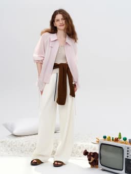 DUSHU Women's 2026 Autumn New Arrival Lyocell Pink Shirt Jacket Drawstring Waist Slim Fit Lightweight Sun Protection Outerwear