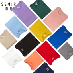 Semir Summer Cotton T Shirts Men 2025 Simple O Neck Stretch Solid New Tops Clothing Casual Tshirt Man Streetwear Cool Tee Shirts